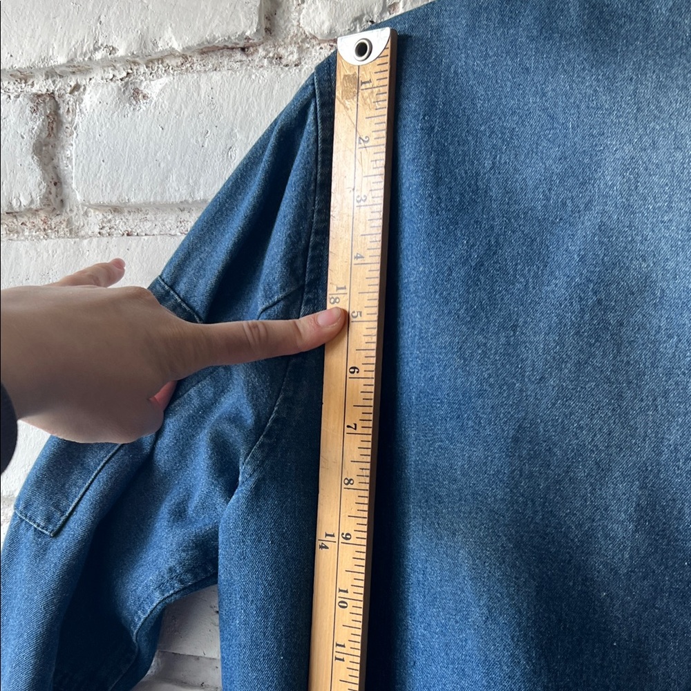Denim Bomber Jacket in Medium Blue lightweight spring jacket rd style - Picture 11 of 12
